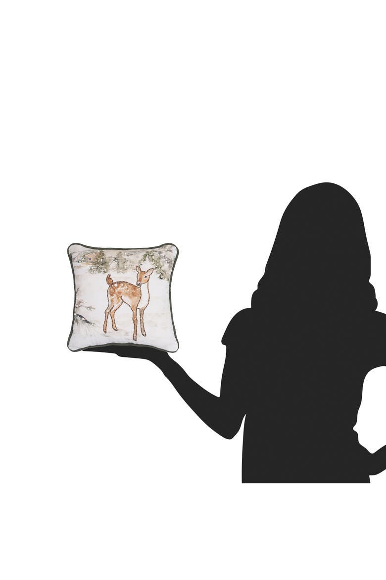 Woodland Animals Throw Pillow, Alternate, color, Orange