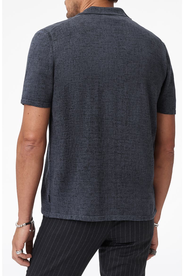 Nayeem Etching Print Organic Cotton Camp Shirt, Alternate, color, CHARCOAL HEATHER