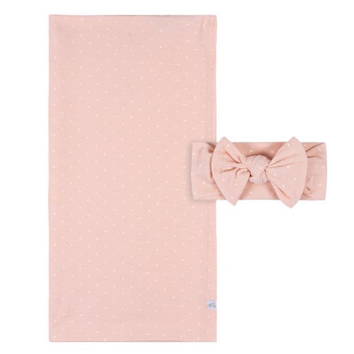 Just Born Swaddle Blanket & Headband Set In Pink