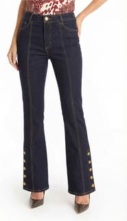 The Noli Shop Veronica Button Jean- Petite