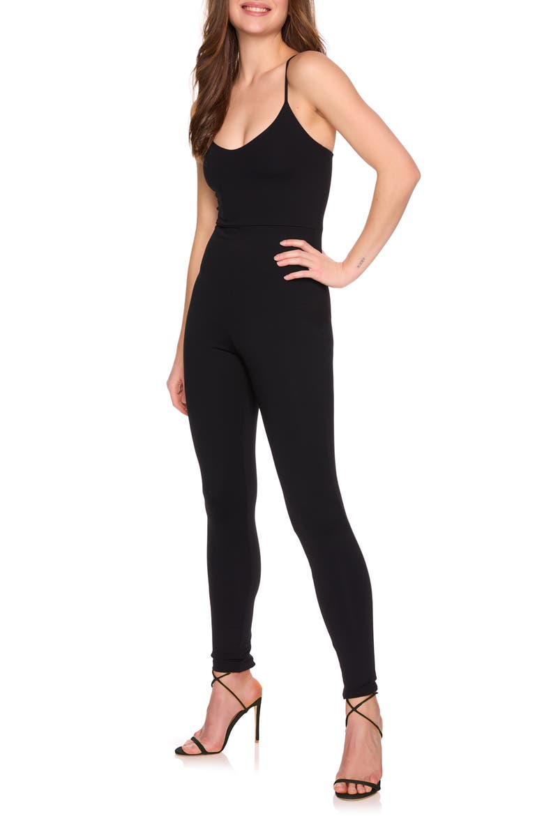 Very V String Jumspuit, Alternate, color, BLACK