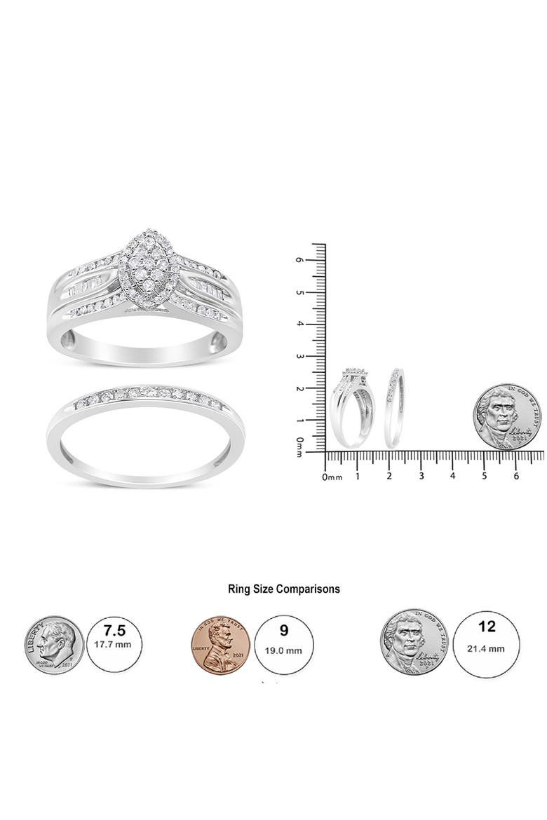 Silver 1/2 Cttw Diamond Engagement Bridal Set, Alternate, color, White