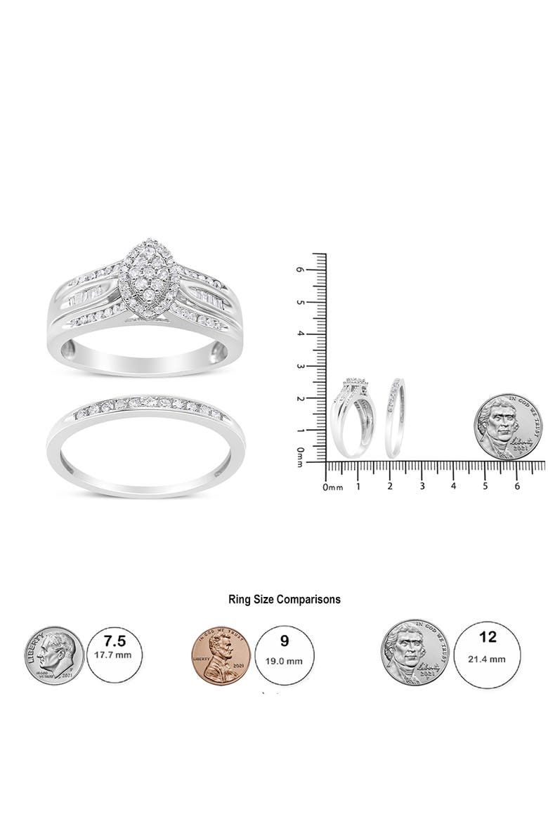 Haus of Brilliance Silver 1/2 Cttw Diamond Engagement Bridal Set, Alternate, color, White