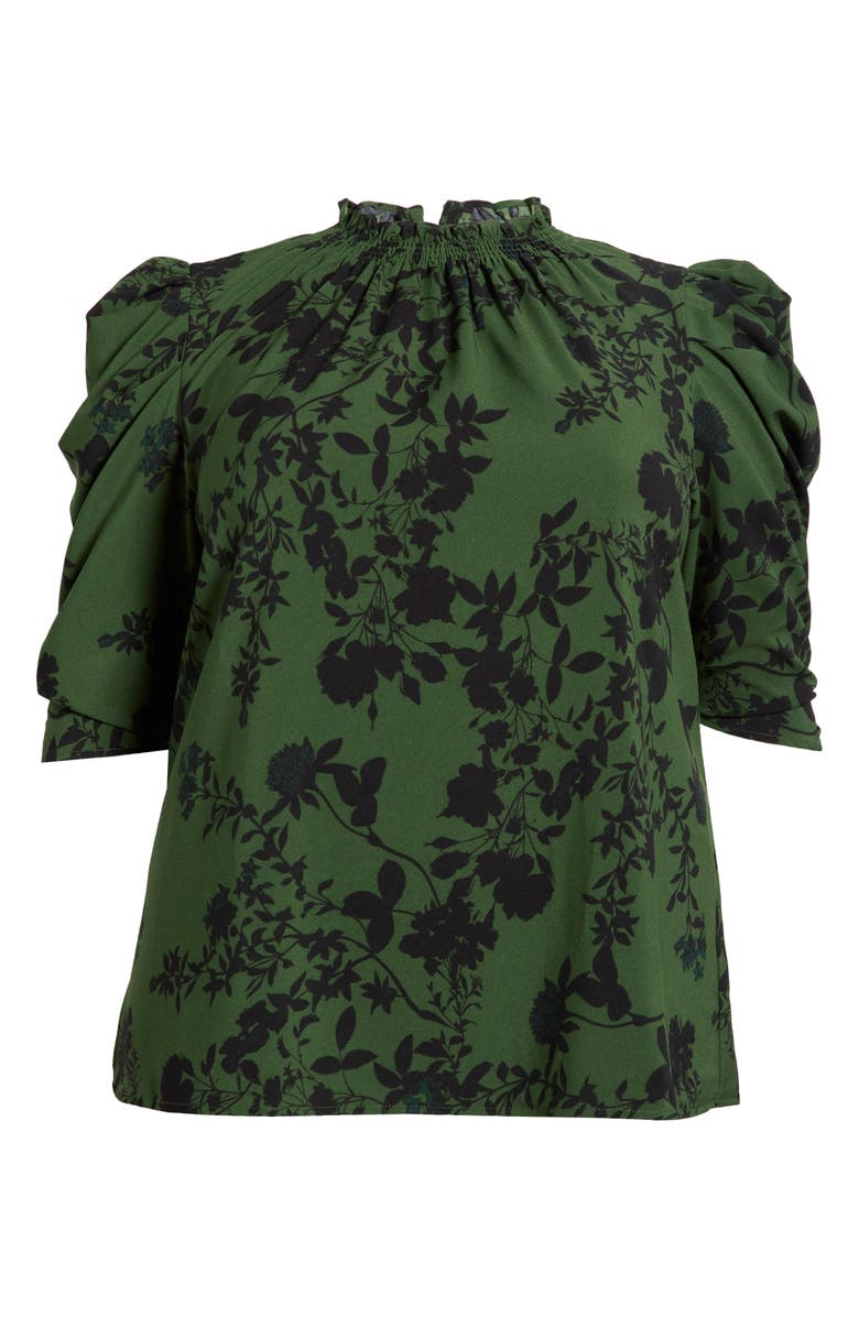 SUGARLIPS Tindrie Floral Puff Sleeve Top, Main, color, Olive-Black