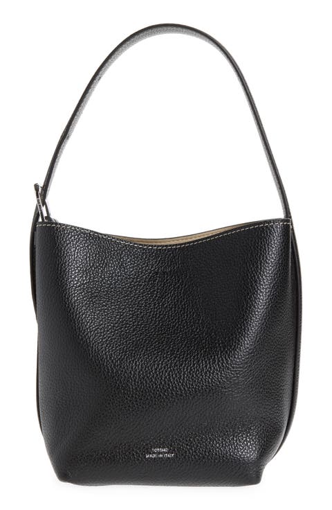 Petite Belted Grained Leather Tote