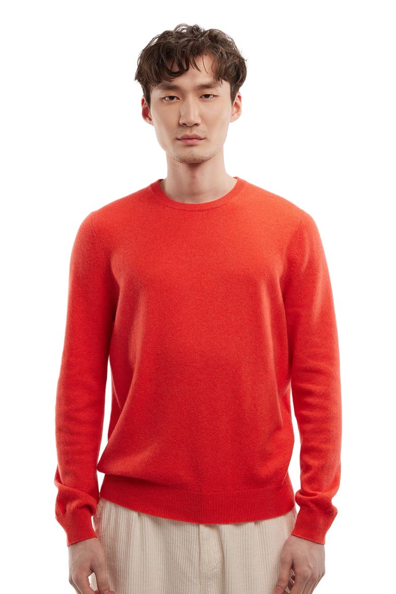 Essential Crewneck Cashmere Sweater, Alternate, color, fiesta