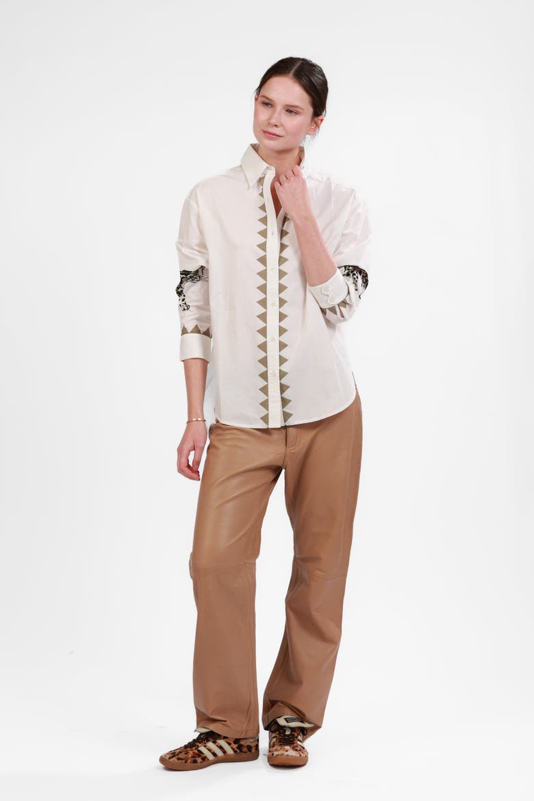 Poplin Shirt Snow Leopard, Alternate, color, White