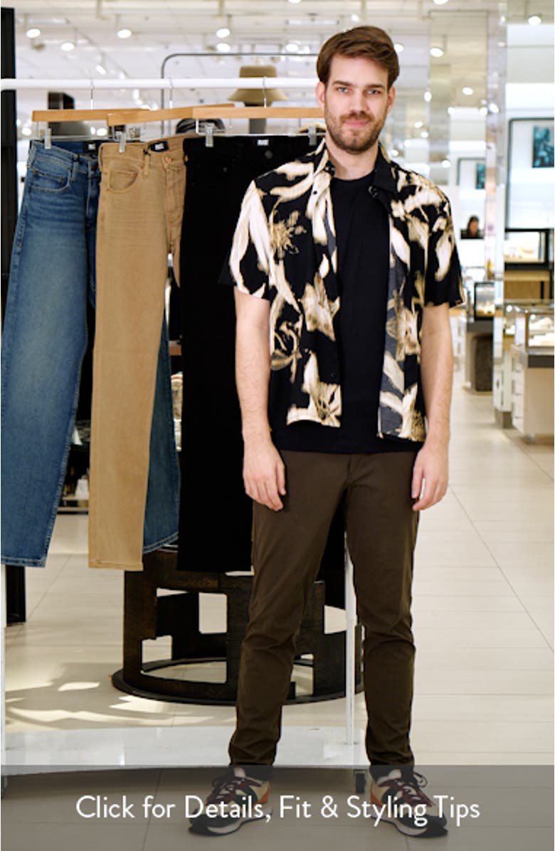 Botanical Print Short Sleeve Button-Up Shirt