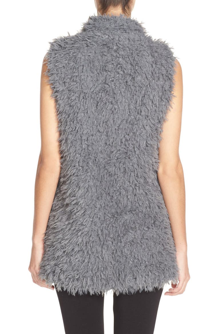 Faux Fur Vest, Alternate, color, GREY