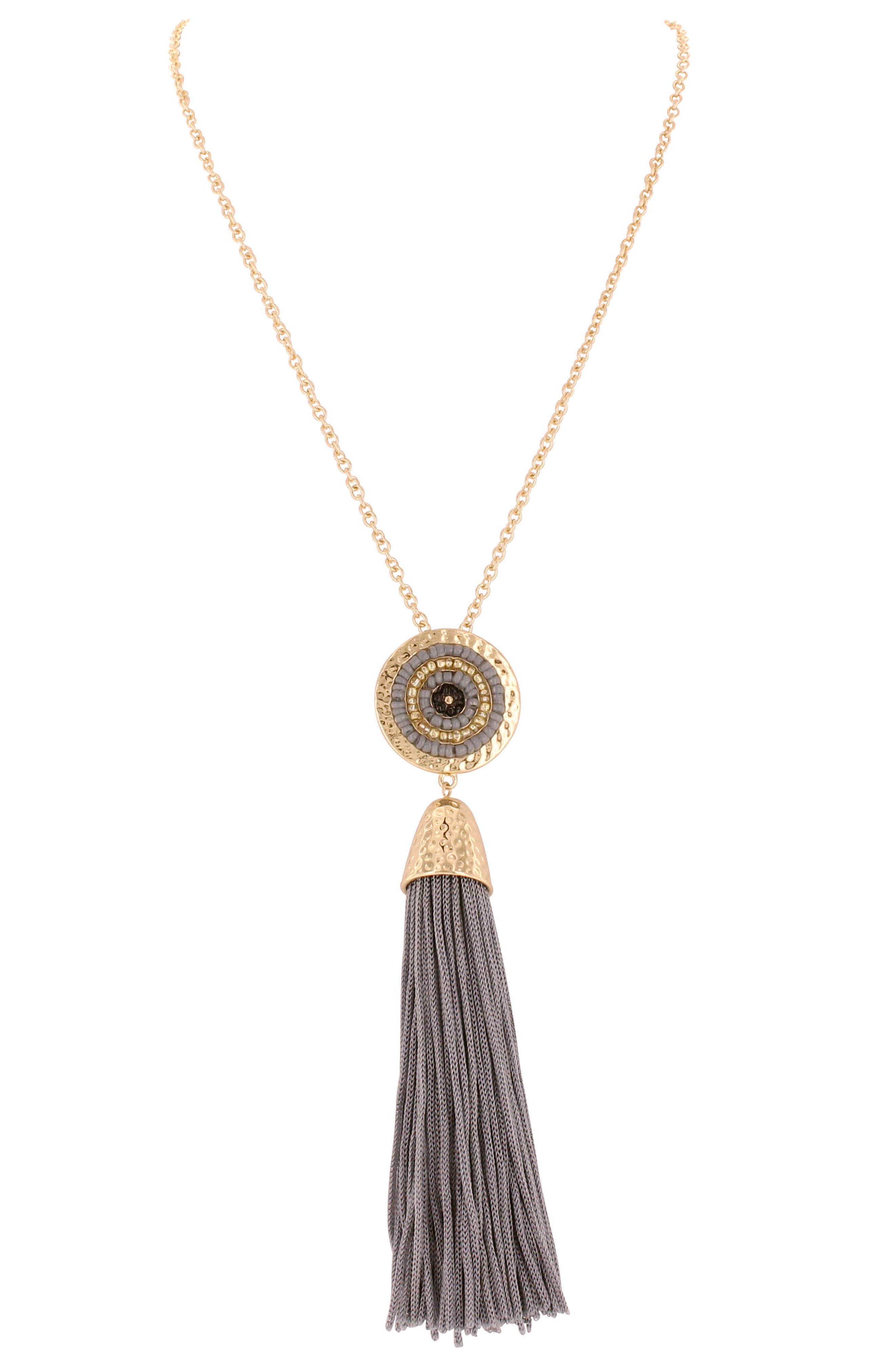 OLIVIA WELLES Circle in the Sand Pendant Necklace
