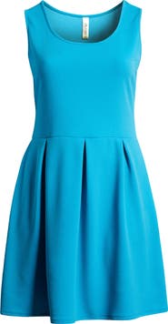 24seven Comfort Apparel Sleeveless Stretch Fit & Flare Minidress