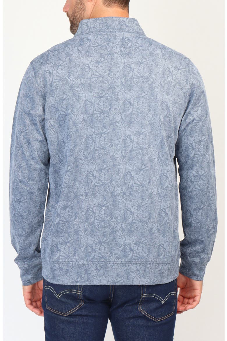 Tonal Tropical Print Micro Pique Pullover, Alternate, color, NAVY