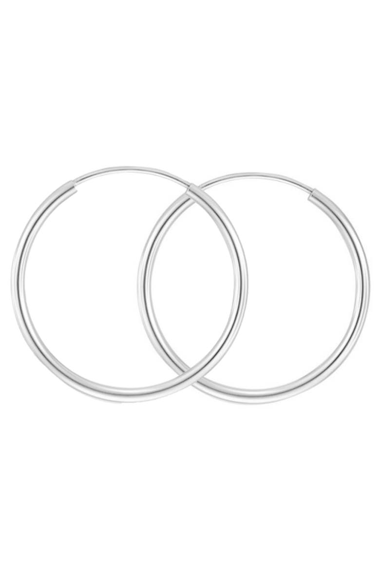 Super Larger Sterling Silver Hoops, Main, color, Silver