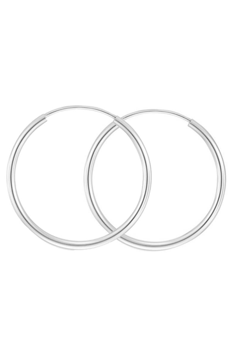 Donatello Gian Super Larger Sterling Silver Hoops, Main, color, Silver