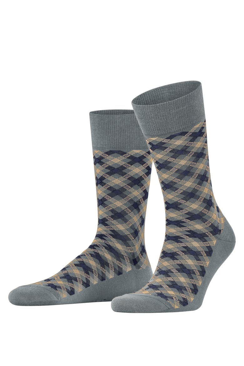 Smart Check Dress Socks, Main, color, Dust