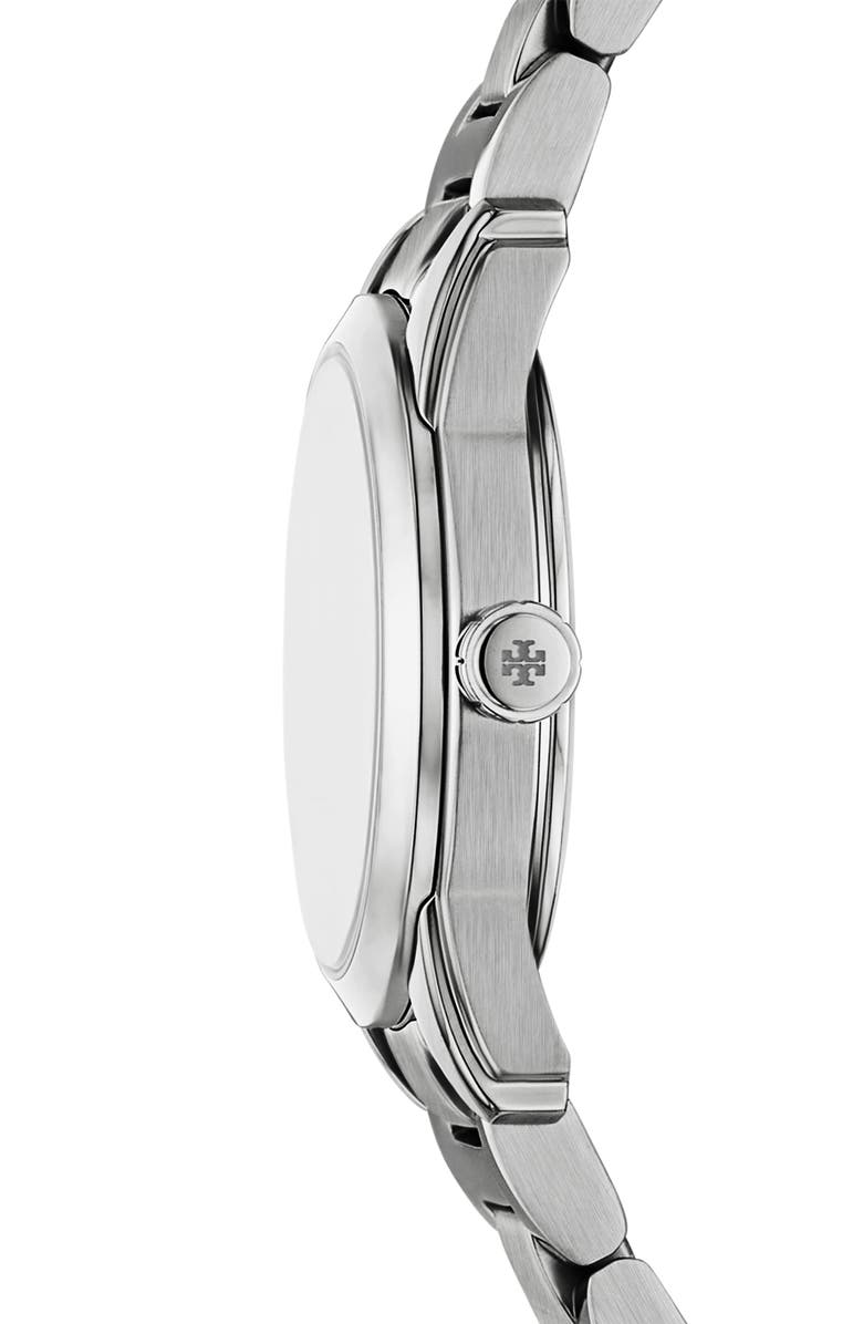 Tory Burch The Small Miller Two-Tone Bracelet Watch, 28mm, Alternate, color, Silver/Blue