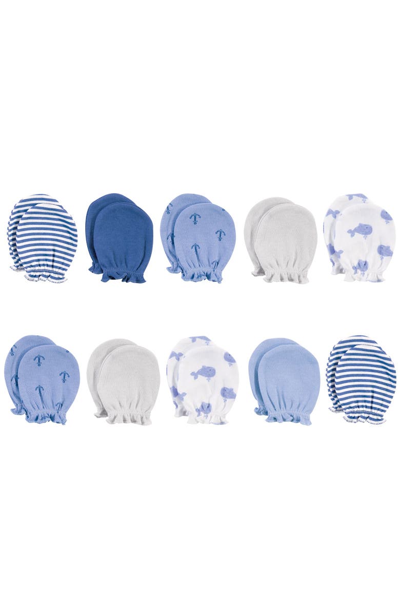 Hudson Baby Soft Cotton Anti-Scratch Mittens, Main, color, 