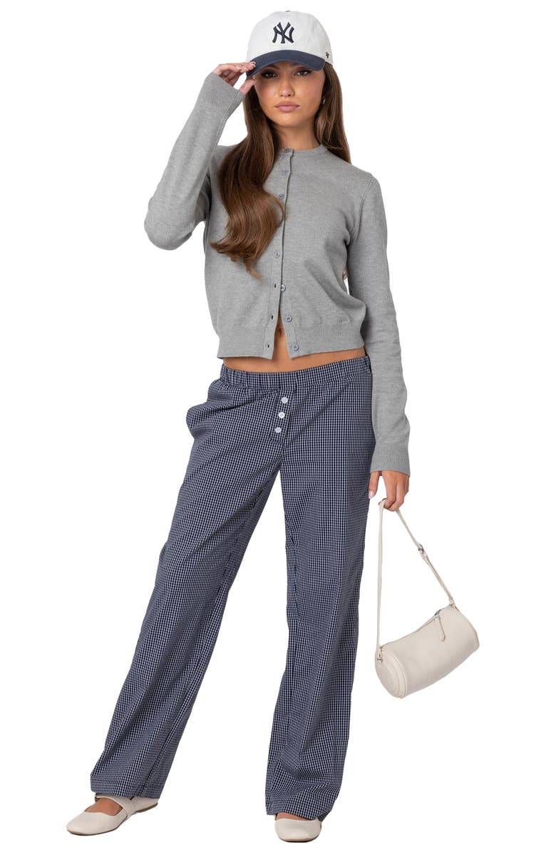 EDIKTED Shlo Crop Cardigan, Alternate, color, Gray-Melange