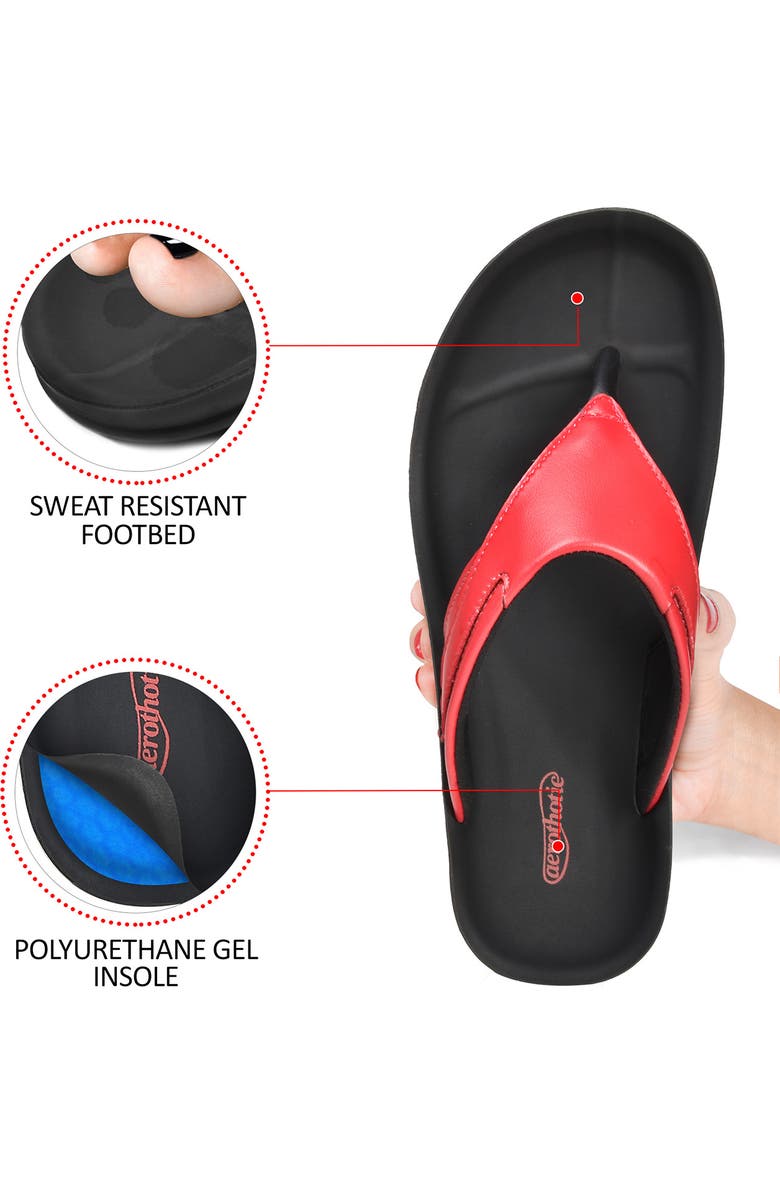 AEROTHOTIC Algiz Waterproof Flip Flop, Alternate, color, Red