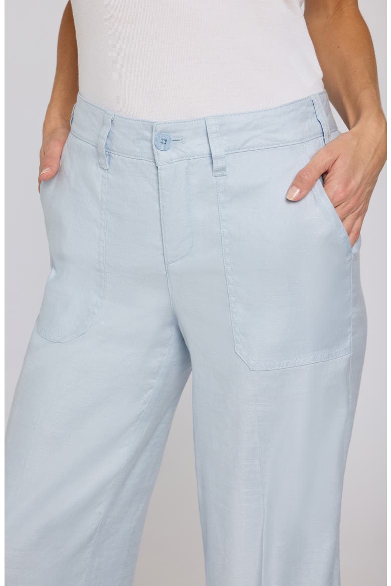 Linen Blend Crop Wide Leg Pants, Alternate, color, BLUE CLOVER