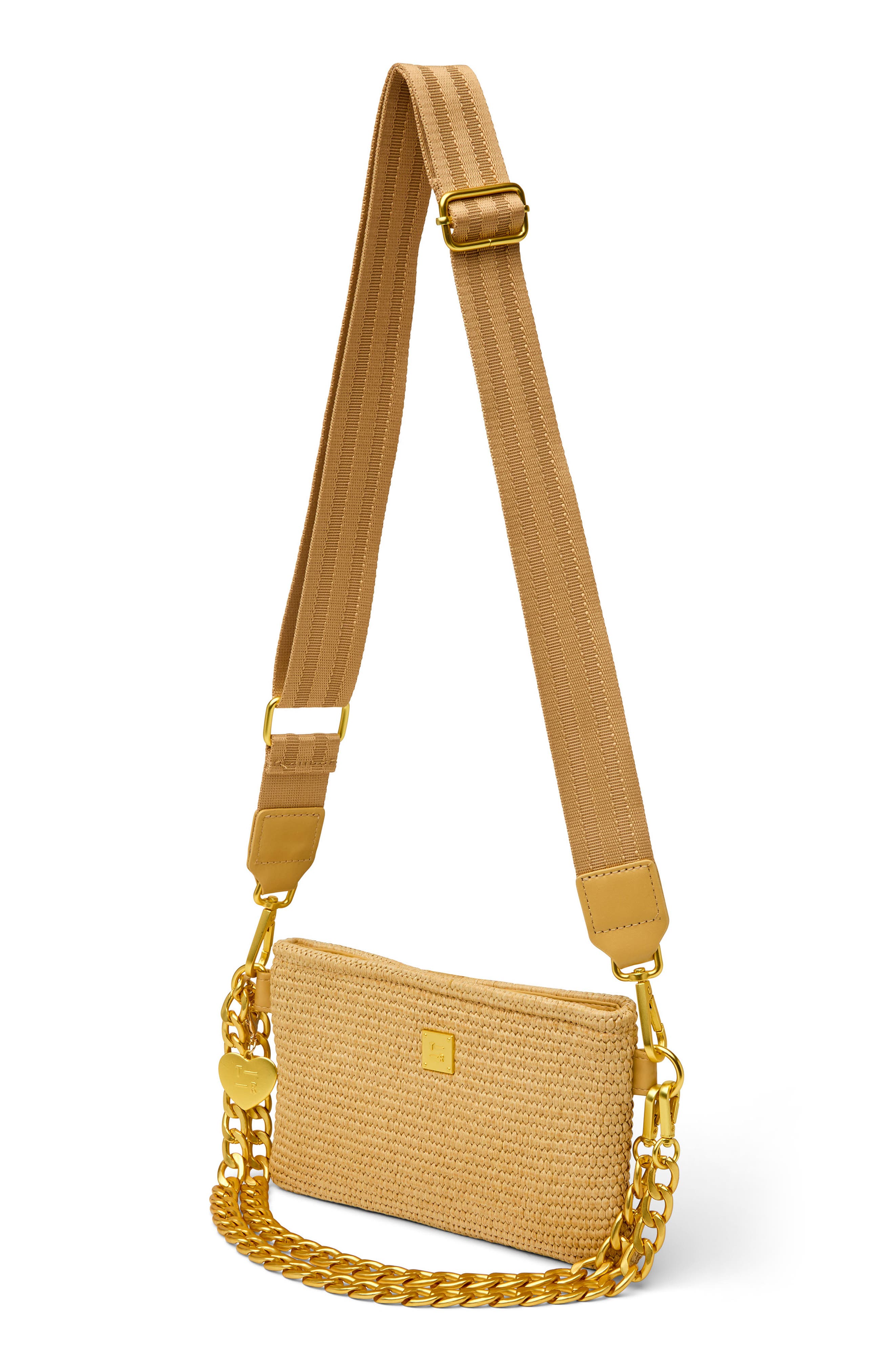 THINK ROYLN Fame Woven Raffia Crossbody Bag, Alternate, color, Dune Raffia