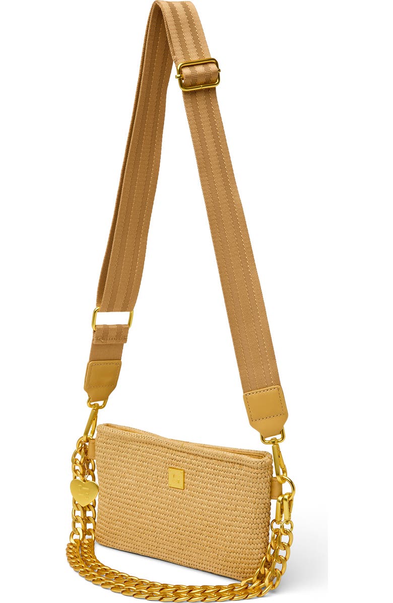 THINK ROYLN Fame Woven Raffia Crossbody Bag, Alternate, color, Dune Raffia