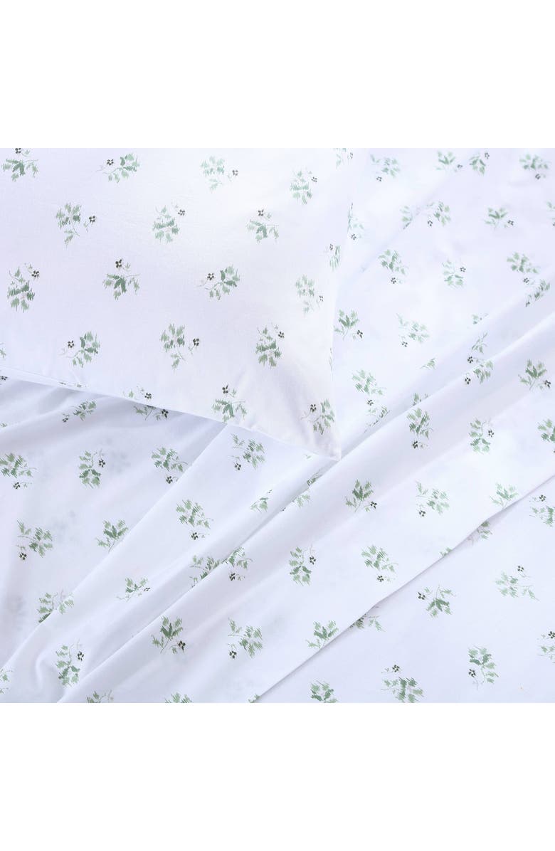 STONE COTTAGE Sketchy Ditsy 200 Thread Count Cotton Percale Sheet Set, Alternate, color, Light Pastel Green
