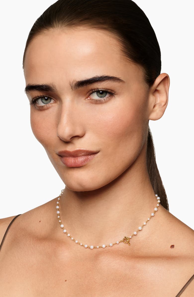 David Yurman Pearl Classics Freshwater Pearl Toggle Necklace, Alternate, color, Gold