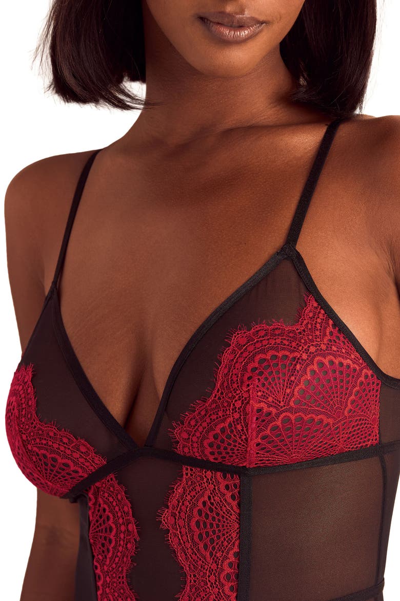 Phebe Bodysuit Lingerie, Alternate, color, Dark red