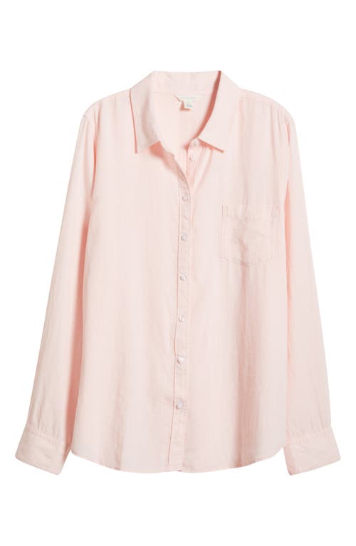 Caslonr Caslon(r) Long Sleeve Linen Blend Button-up Shirt In Pink Balm