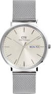 Daniel Wellington Classic Day Display Sterling Mesh Strap Watch, 40mm