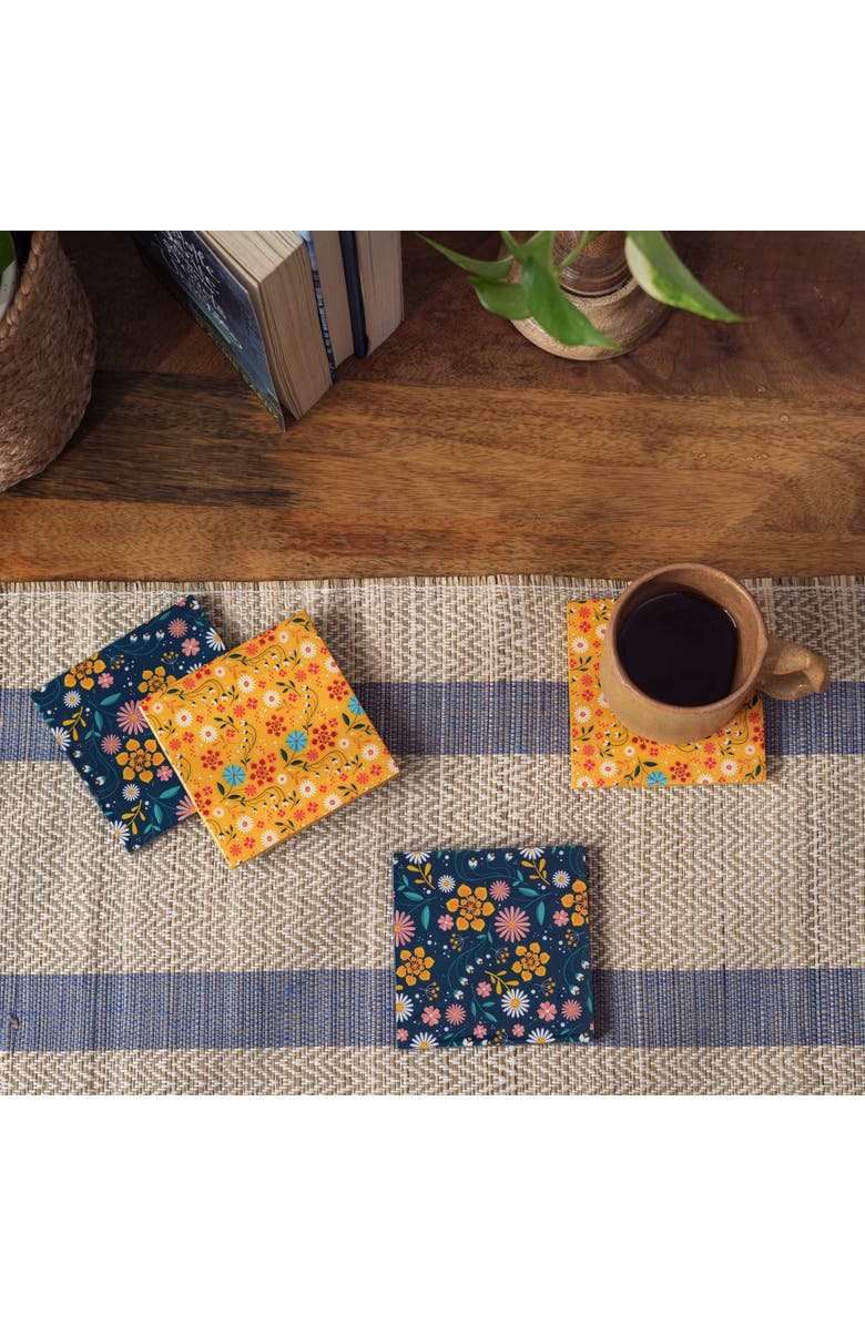 Mela Artisans Sunburst Bloom Coasters, Alternate, color, Sunburst