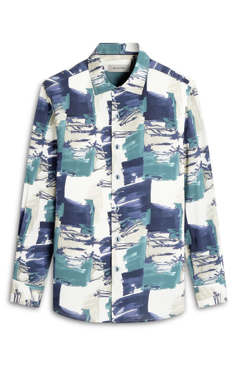 Bugatchi Julian Paisley EcoVero<sup>™</sup> Viscose Button-Up Shirt, Alternate, color, Navy Multi
