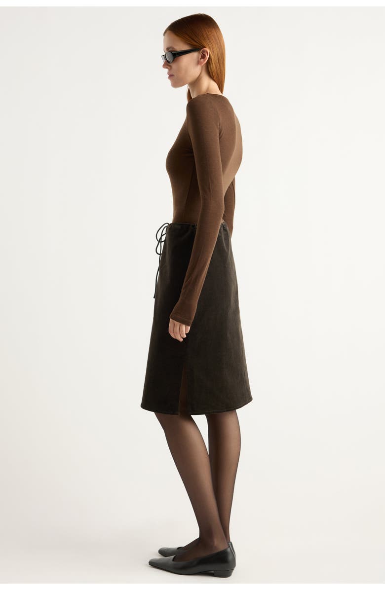 Modern Citizen Bellamy Corduroy Tie-Waist Skirt, Alternate, color, Dark Brown