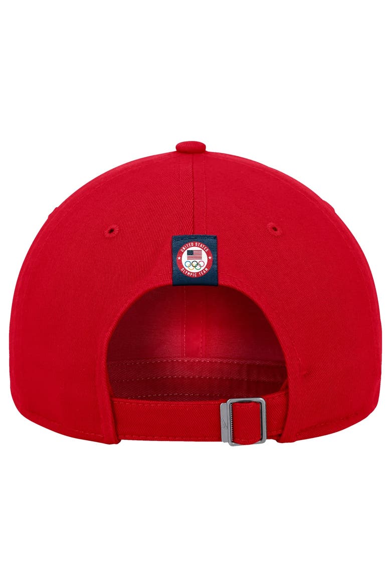 Men's Nike Red Team USA Club Unstructured Adjustable Dri-FIT Hat, Alternate, color, Red