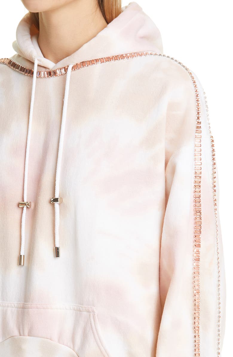 Collina Strada Round Hem Hoodie with Rhinestone Detail, Alternate, color,