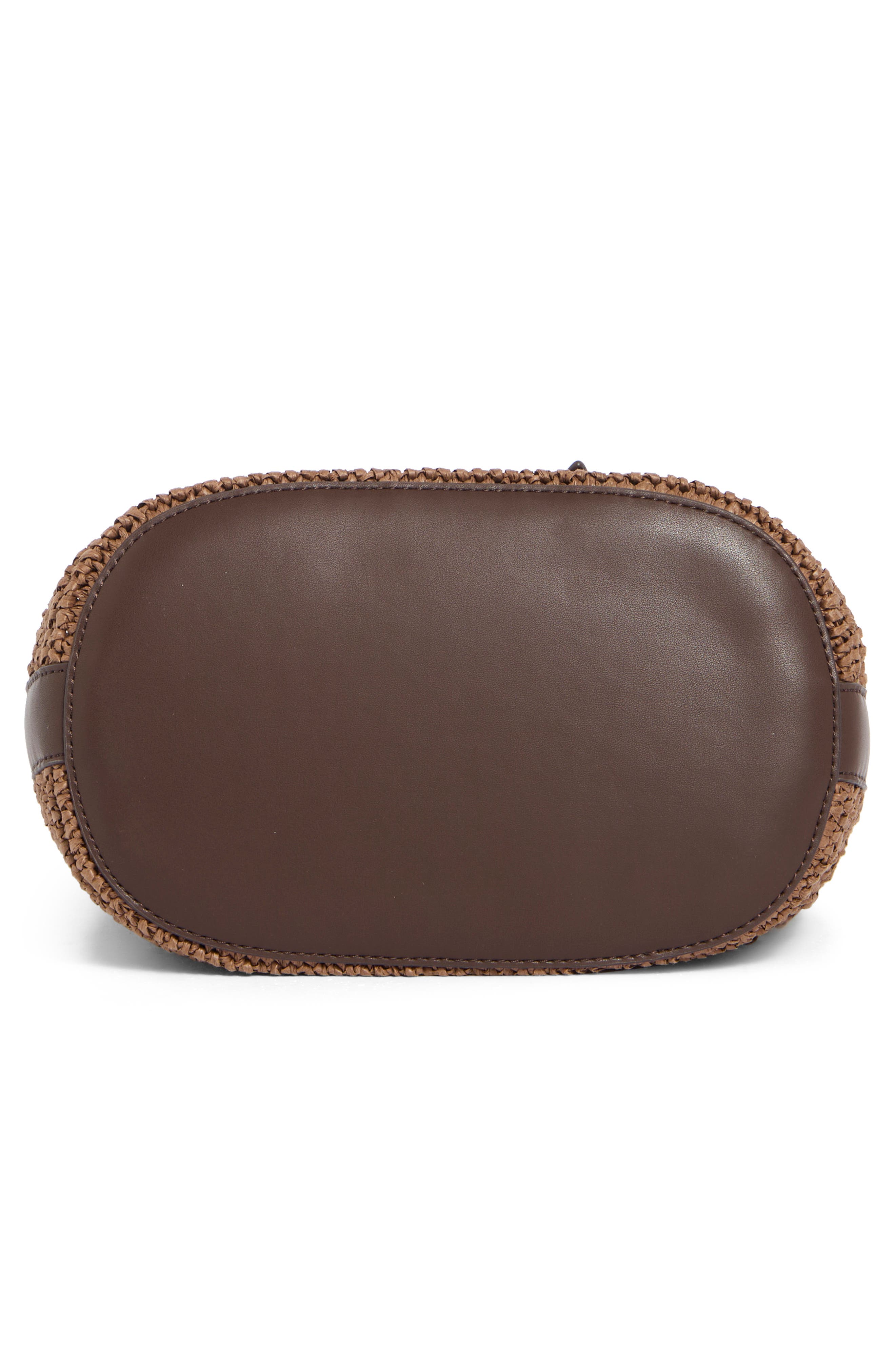 Sam Edelman Bexy Raffia Bucket Bag, Alternate, color, Brown