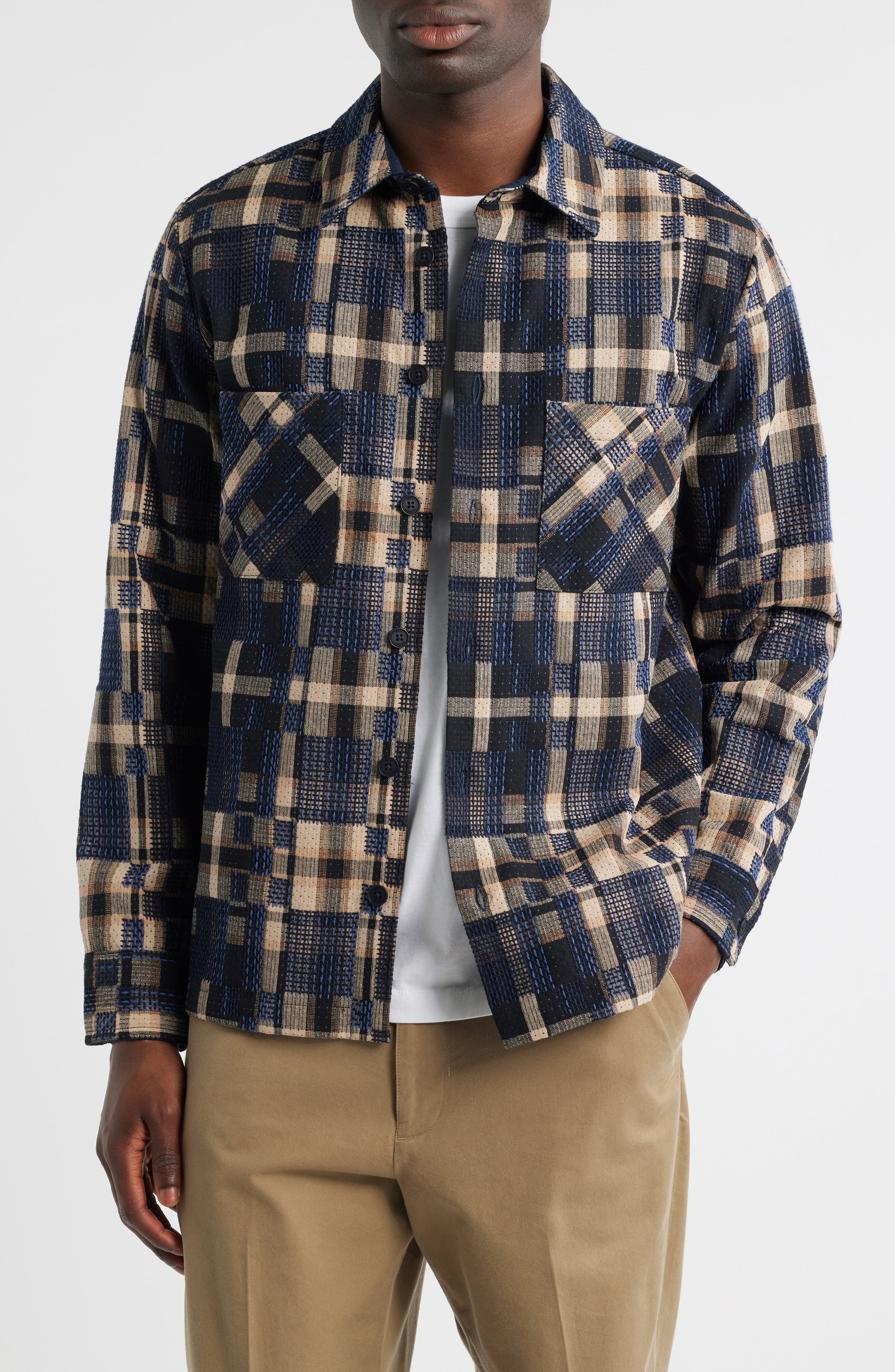Whiting Glitch Check Overshirt