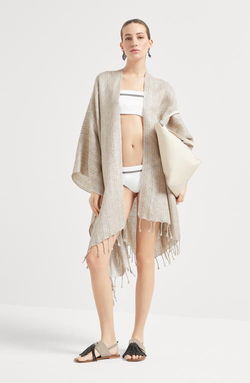 Shop Brunello Cucinelli Bikini Bandeau Top With Monili In White