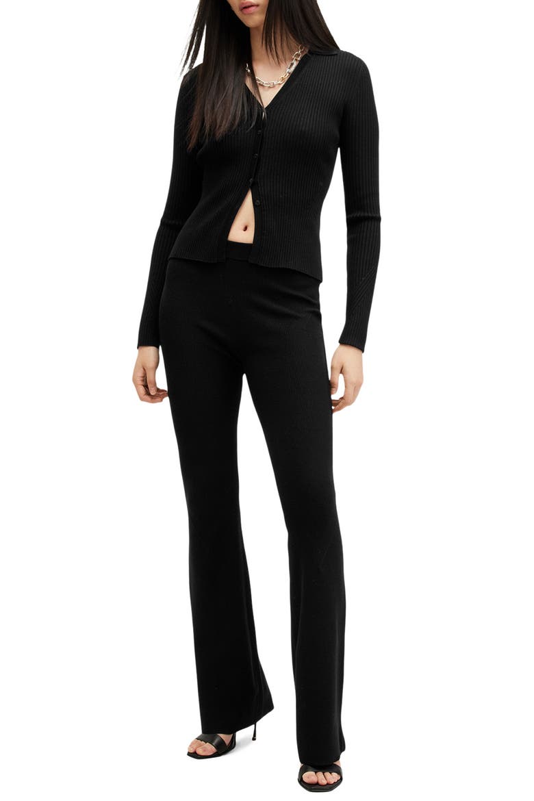Cruz Ribbed Cardigan, Alternate, color, BLACK