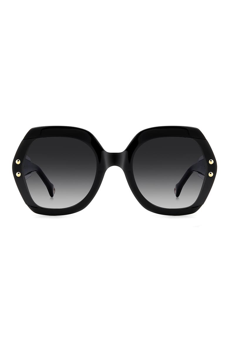 61mm Gradient Geometric Sunglasses, Main, color, BLACK PINK/ DARK GREY SF