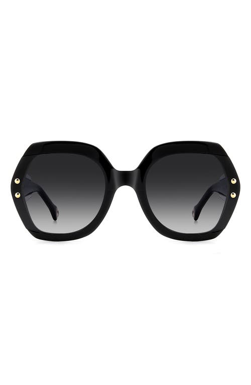 Carolina Herrera Her314 Logo-print Round Acetate Sunglasses In Black Pink/dark Grey Sf