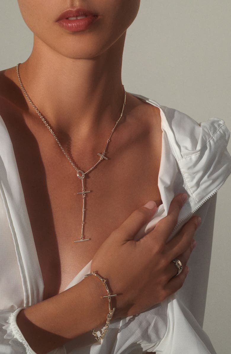 Lady Grey Triplet Toggle Y-Necklace, Alternate, color, Silver