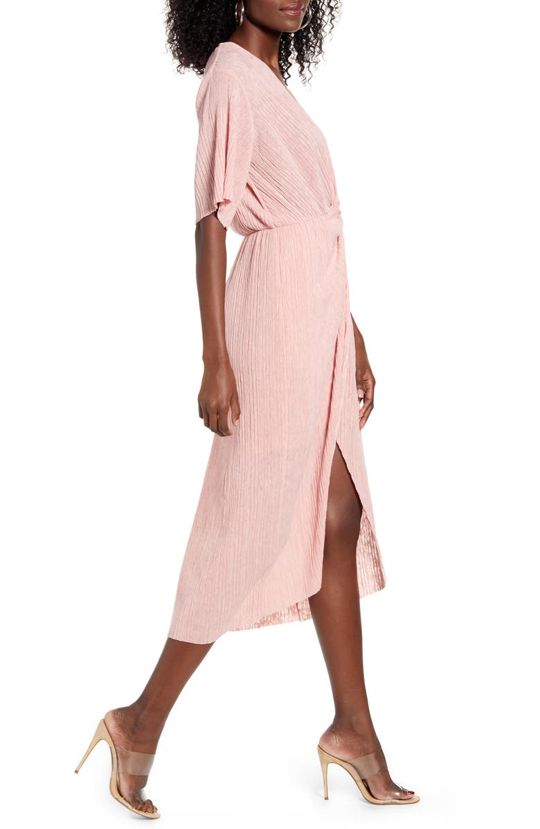 All in Favor Dolman Plissé Midi Dress, Alternate, color,