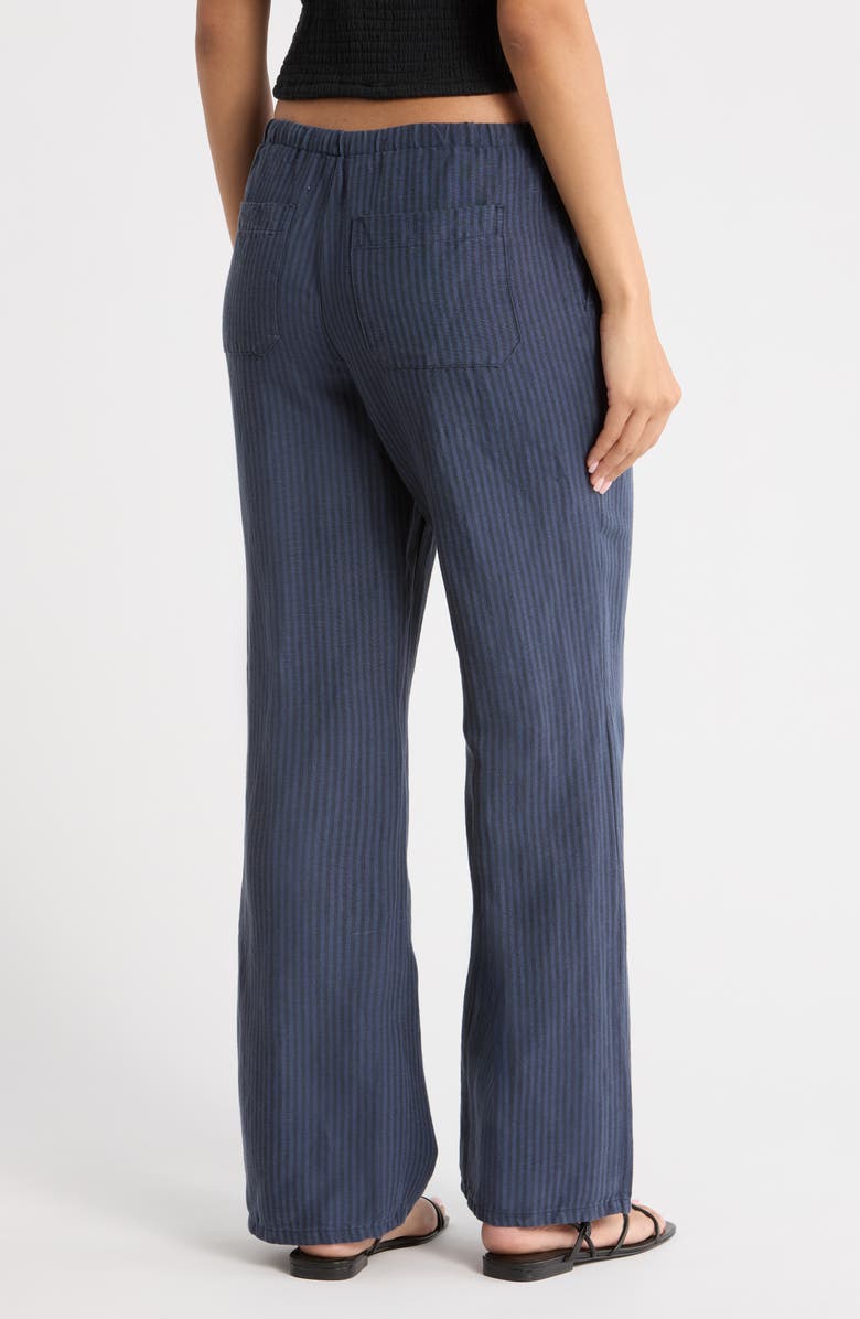 Marine Layer Perfect Linen Blend Drawstring Pants, Alternate, color, Blue/ Blue Stripe