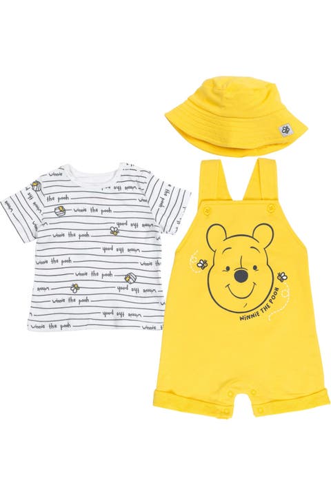 Winnie the Pooh Shortall and Tee Set with Bucket Hat