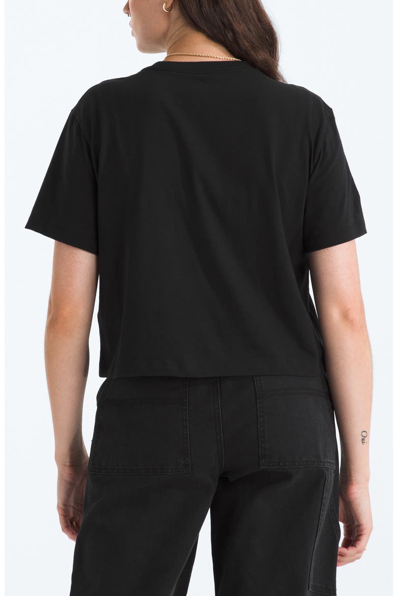 Evolution Simple Dome Relaxed Crop Cotton T-Shirt, Alternate, color, THE NORTH FACE BLACK