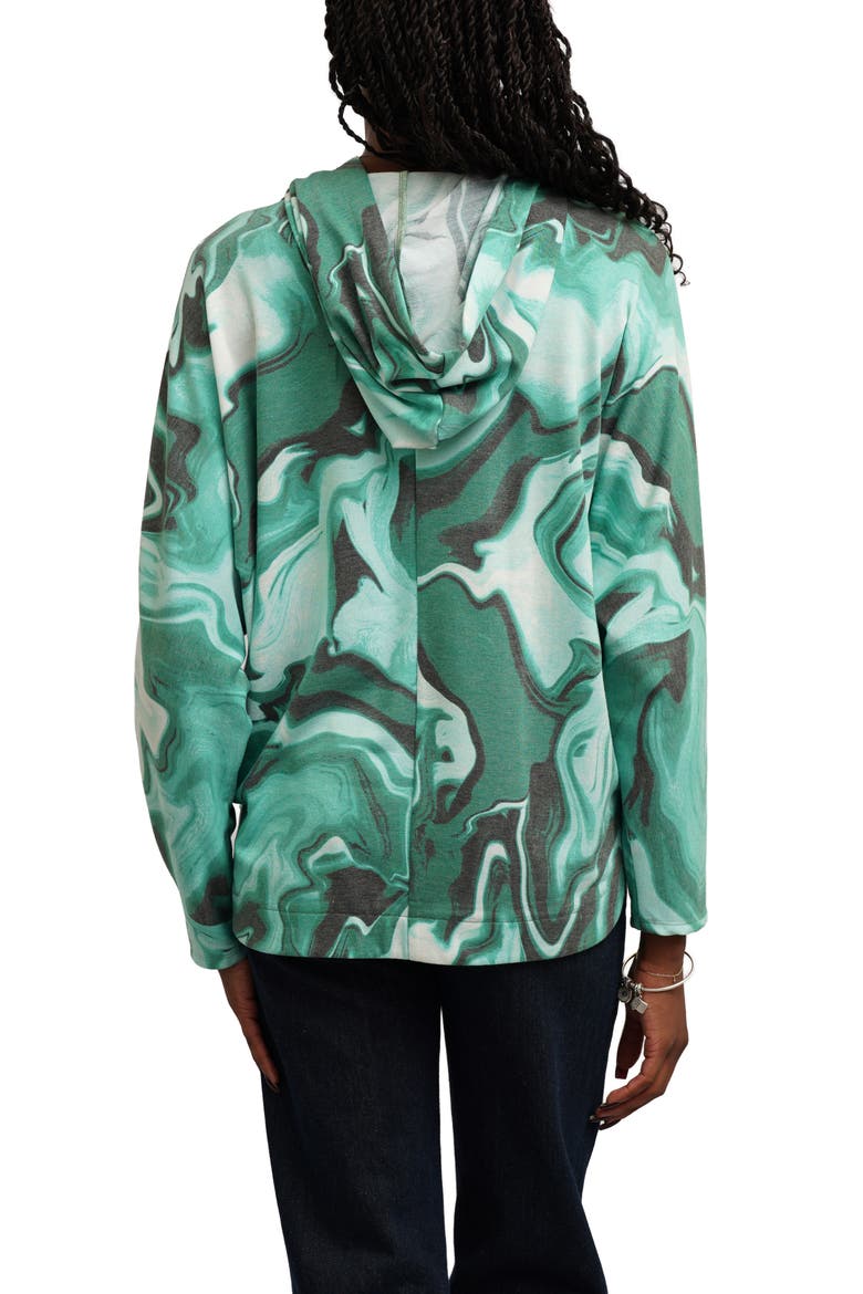Dolman Sleeve Hoodie, Alternate, color, KATHLEEN EMERALD COMBO