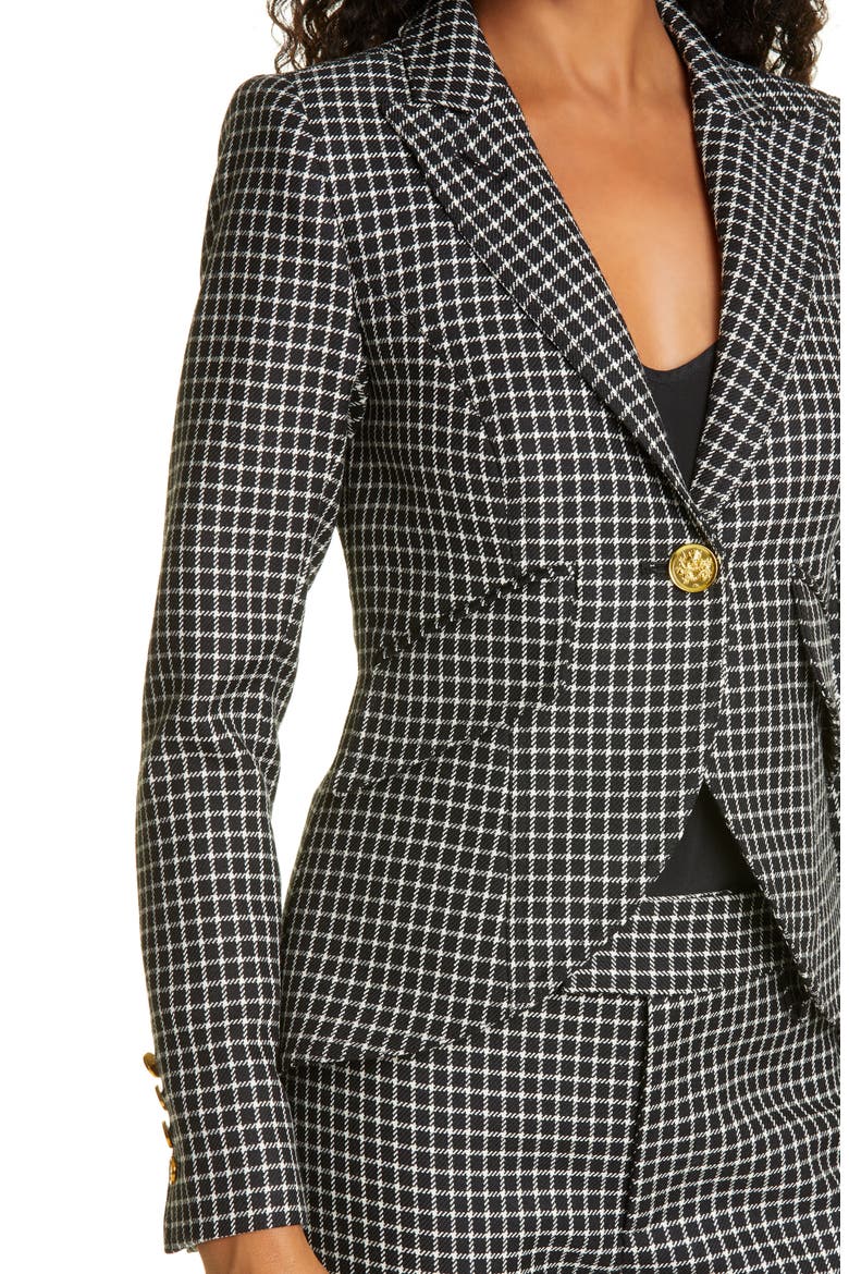 Check Wool Blazer, Alternate, color, BLACK GRID