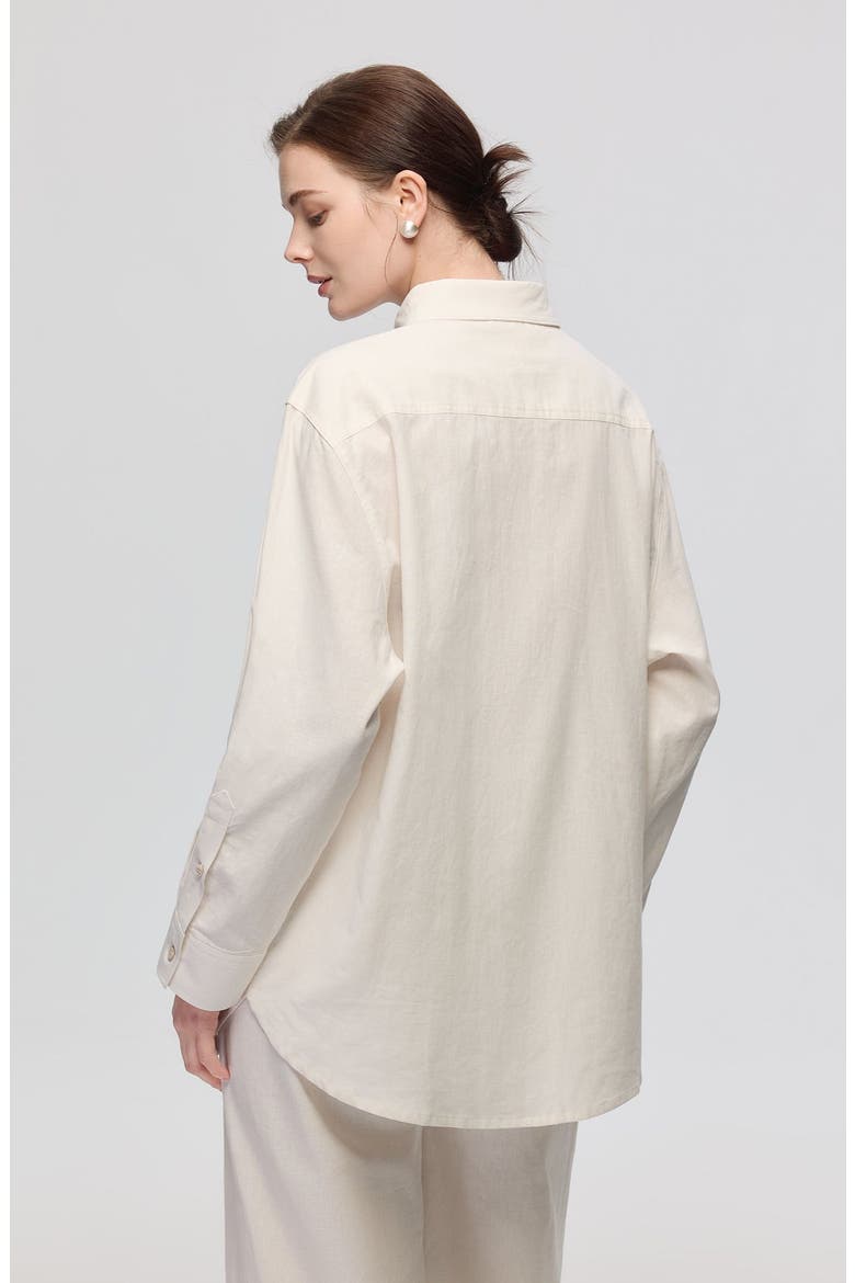 Lyricist Natural Oversized Shirt, Alternate, color, White